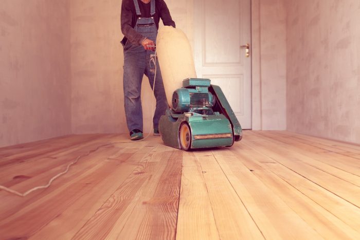 Hardwood Flooring being sanded