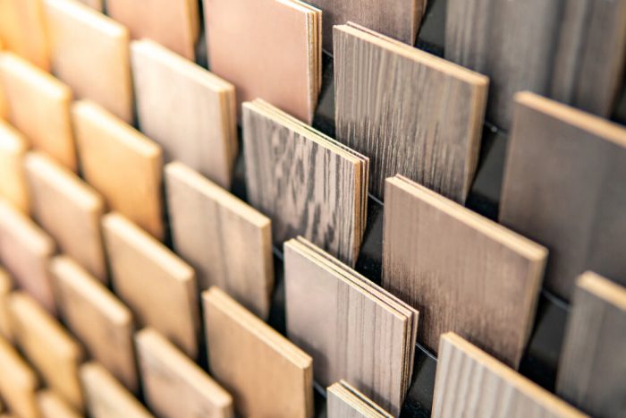 Laminate Flooring. Sample Of Wooden Laminate Material For Interior of house.