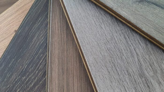 What Is the Difference Between Solid & Engineered Hardwood? matte or glossy finishes. engineering or laminated wooden flooring ,click-lock type ,samples palette contains multi color tone and pattern of oak wood for luxury interior decoration style.